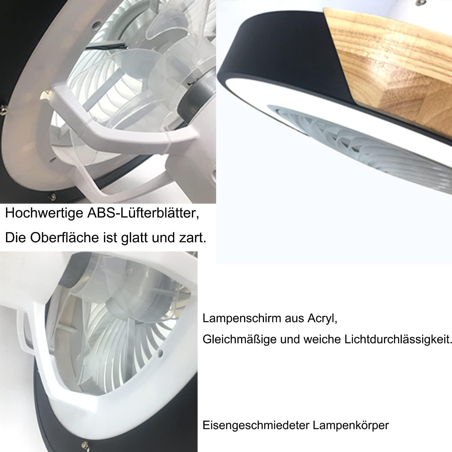 Lustre LED avec ventilateur télécommande ventilateur de plafond lumière invisible lustre silencieux adapté pour salle à manger salon chambre - 7