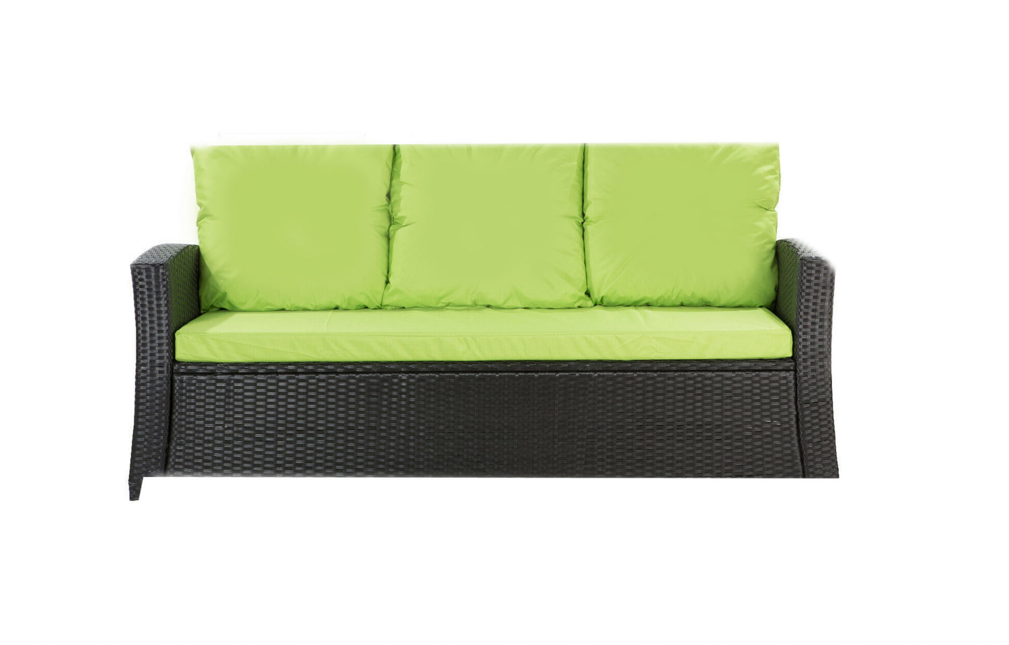 Cojines de sofá de exterior verde lima cojines de sofá de 4-3 plazas cojín de banco de jardín 170x50x50cm cojines para muebles de poliratán-mix