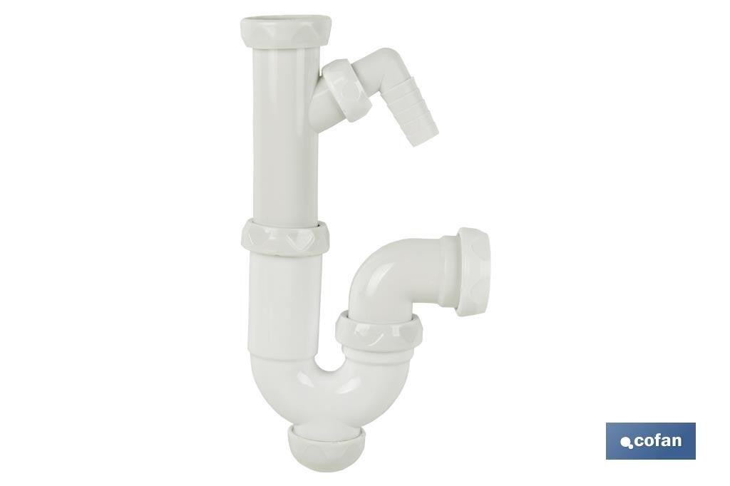 Sifone Lavabo Doppio Salvaspazio - Uscita Ø32-40mm Colore Grigio - Foto 3