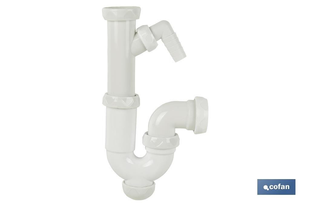 Sifone Lavabo Doppio Salvaspazio - Uscita Ø32-40mm Colore Grigio - Foto 3