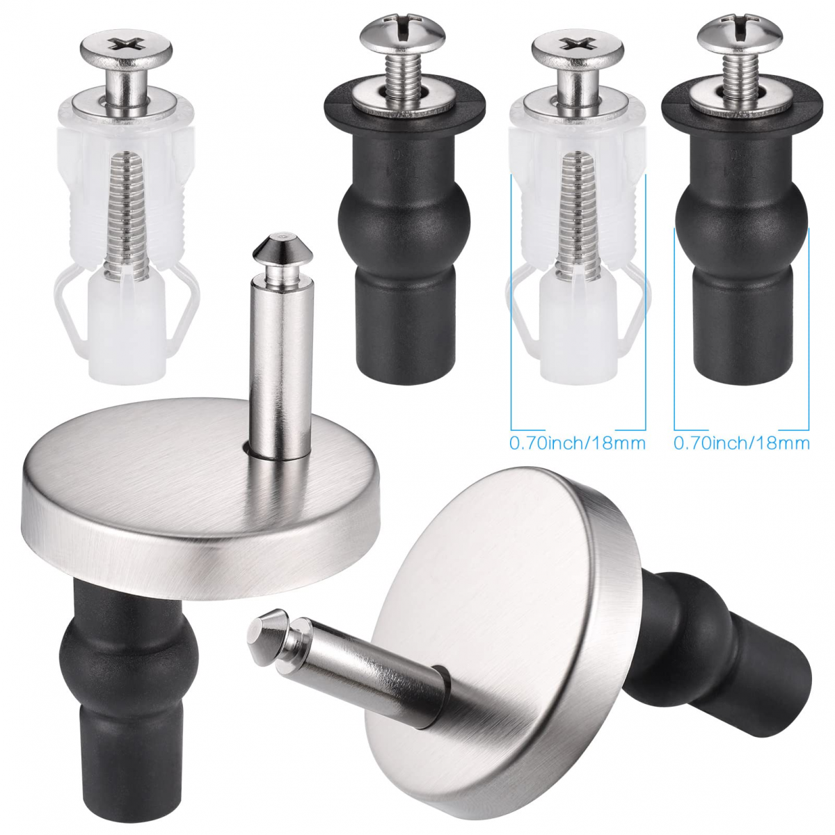 2Pcs Fixation Abattant WC,Charnières Siège de Toilette Universelles à Dégagement Rapide,Kit de Fixation Abattant Wc Toilette Siège avec Vis - 7