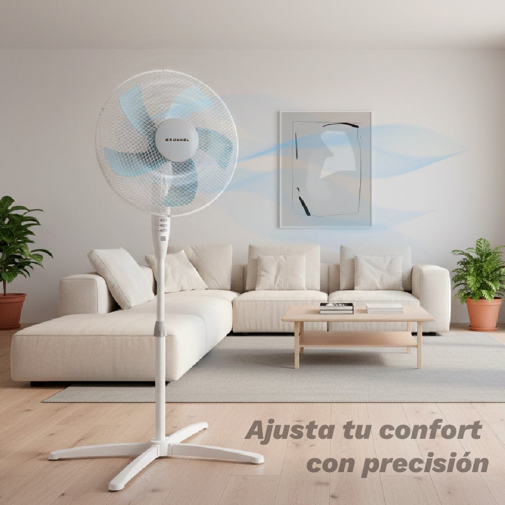 Ventilador de Pie FAN-165X - Base en Forma X - 50W - Blanco - 5