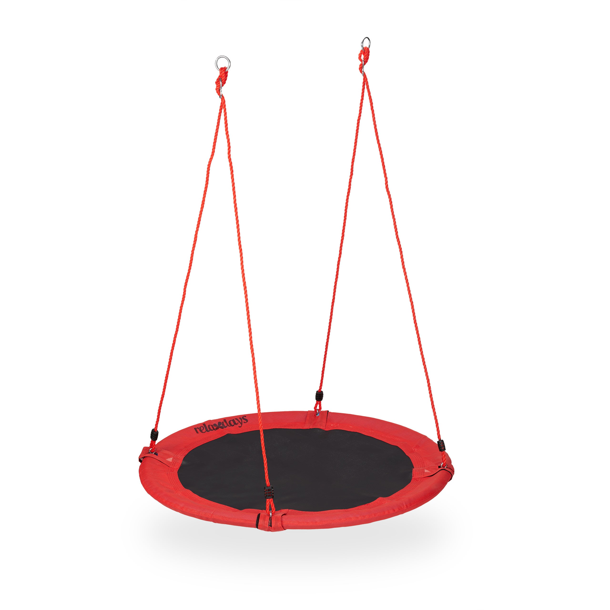Relaxdays Balançoire nid d'oiseau Ronde, 110 cm, à Suspendre, 100 kg, Multicolore, Enfant Adulte Jardin extérieur
