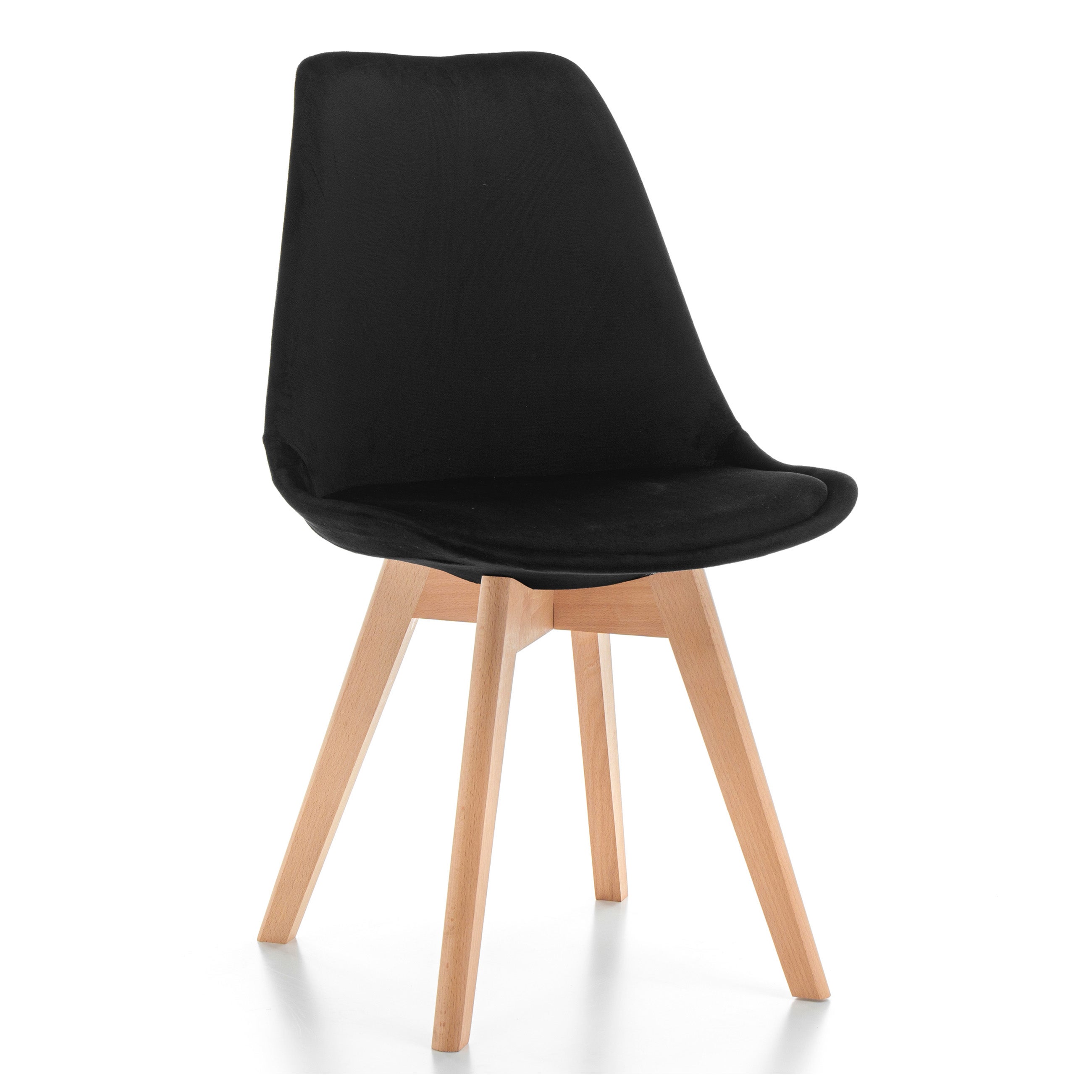 Krzesło skandynawskie z poduszką DUBLIN czarny welur