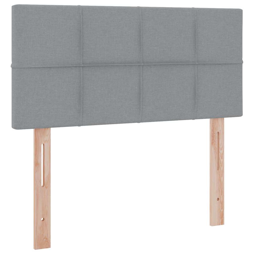 Lit avec rangement et matelas gris clair 90 x 190 cm velours - 9