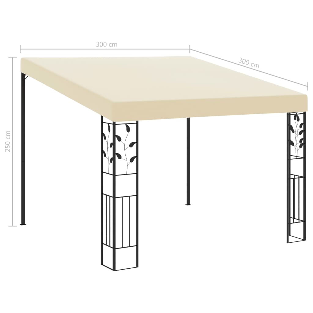 Maison Exclusive - Gazebo a Parete 3x3x2,5 m Crema - 6