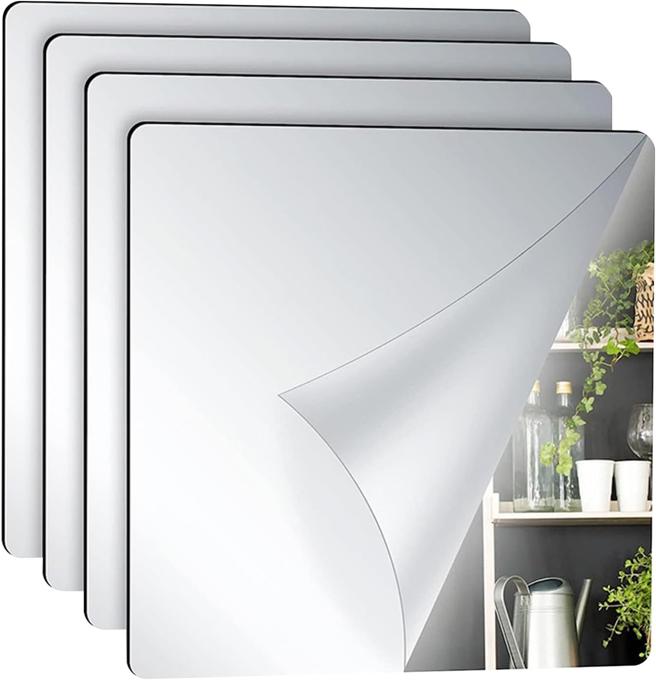 Specchio Adesivo Geometria Quadrata Dorata Specchio Da Parete Acrilico Specchi Adesivi Da Parete DIY Specchio Adesivo Da Parete Camera Da Letto Adesivi Murali Soggiorno Decorare 10x20cm