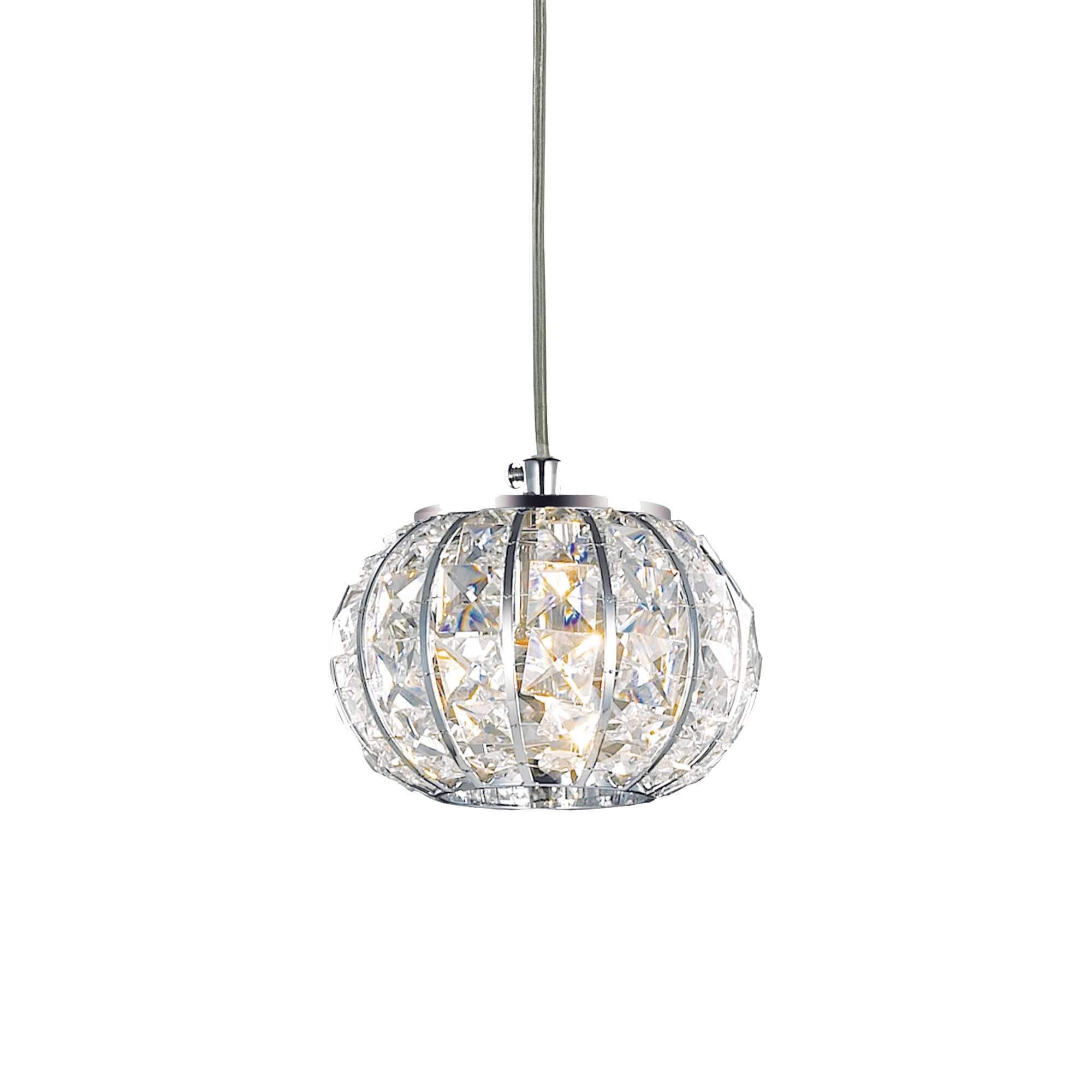 Ideal Lux  Suspension Chromée En Cristal Calypso 1 Ampoule , Leroy Merlin