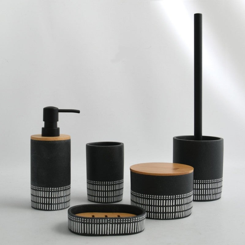 Brosse Wc avec support polyrésine & bambou YUMA Gris foncé Spirella - 3