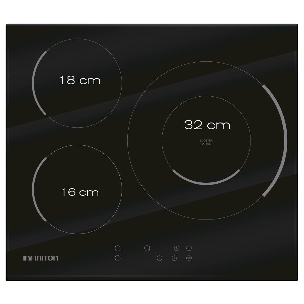 Encimera de Inducción Infiniton IND-A3F - 9 niveles, 3 zonas , Control táctil, 60 cm - 2