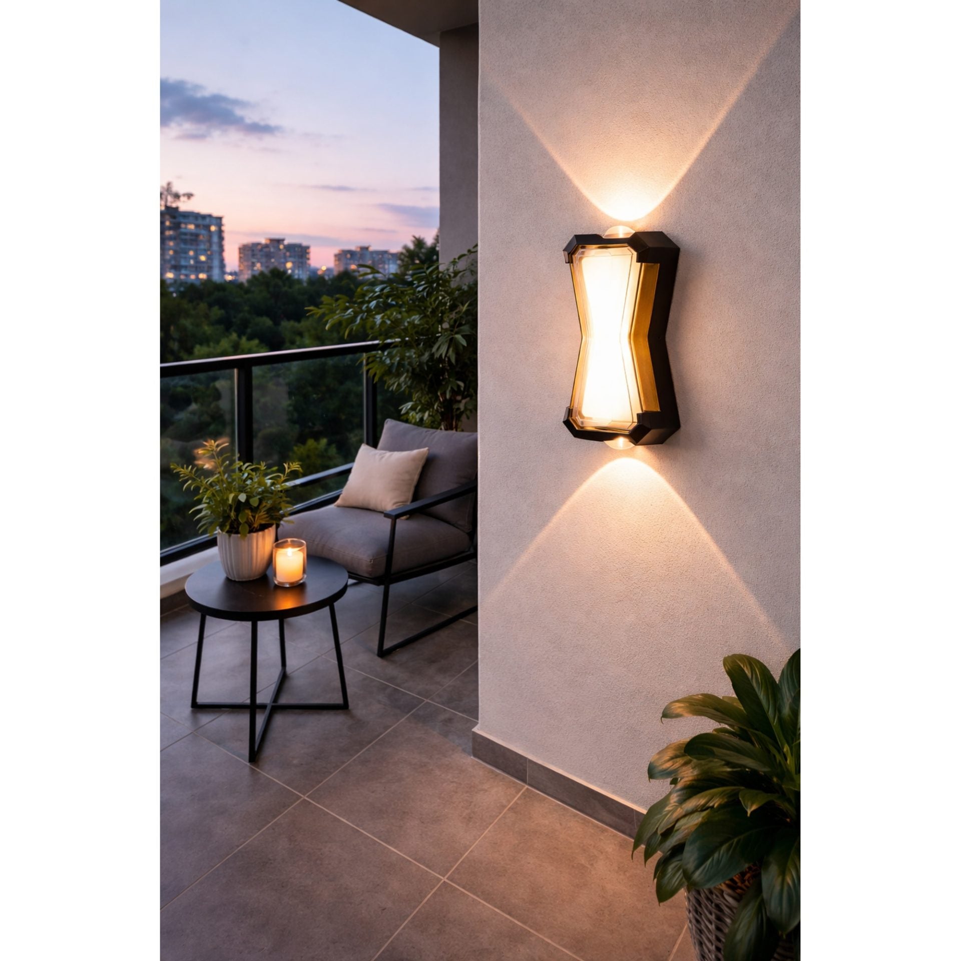Aplica LED AX216 de Exterior si Interior, 2 Surse x 10W, Metalic, Negru, 3000K