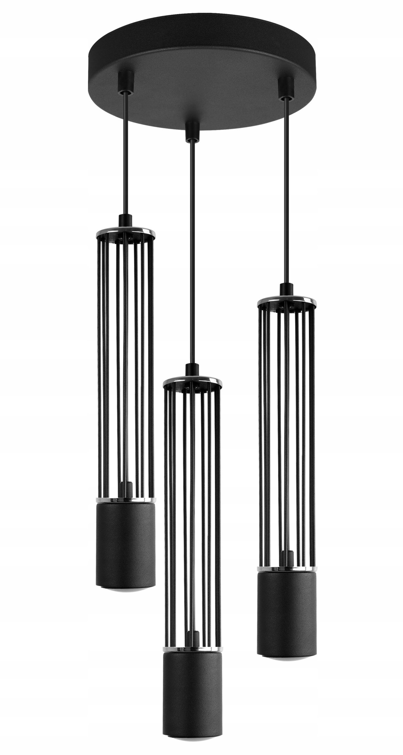 Lampa sufitowa wisząca Aria czarna 20cm loft 3xGU10 klosz metal czarny/srebrny Light Home LH