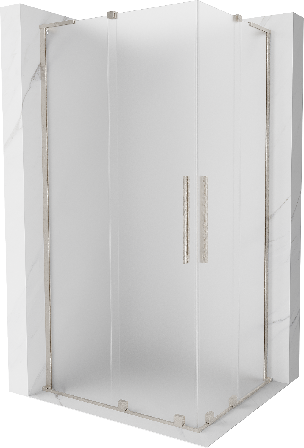 Mexen Velar L Duo kabina prysznicowa rozsuwana 90 x 80 cm, szron, nikiel szczotkowany - 871-090-080-02-33-97