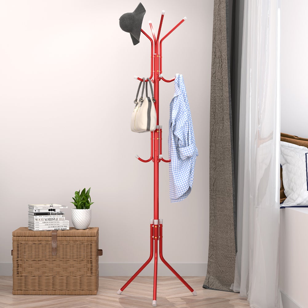 Attaccapanni Da Terra BAKAJI In Legno Di Pino - 8 Ganci, Base A 4 Piedi, Verde | 175x58 Cm - Foto 4