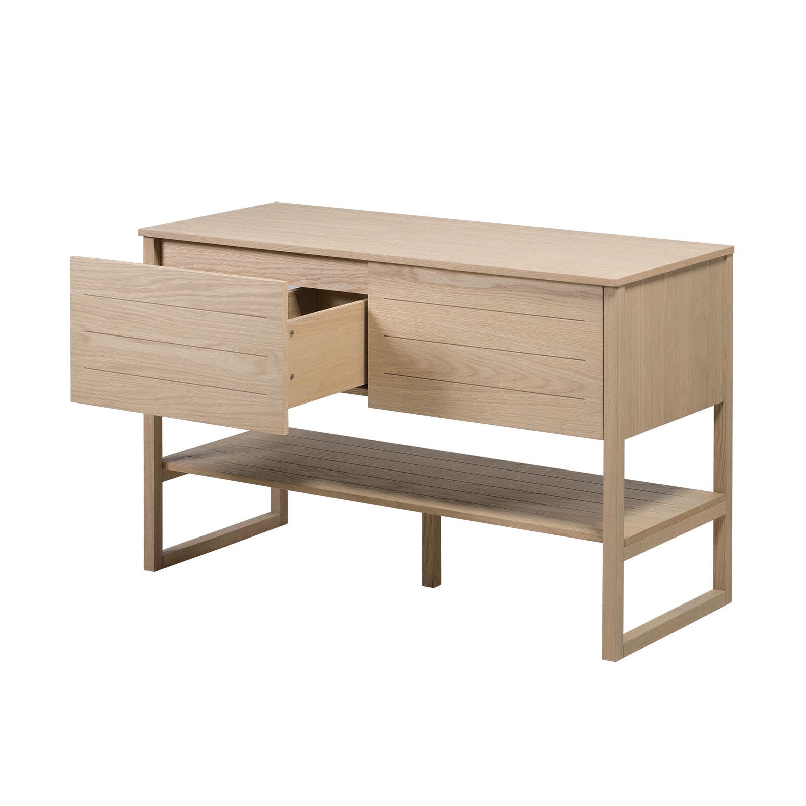 Meuble sous vasque plaqué chêne naturel ATOLL 120cm - 4