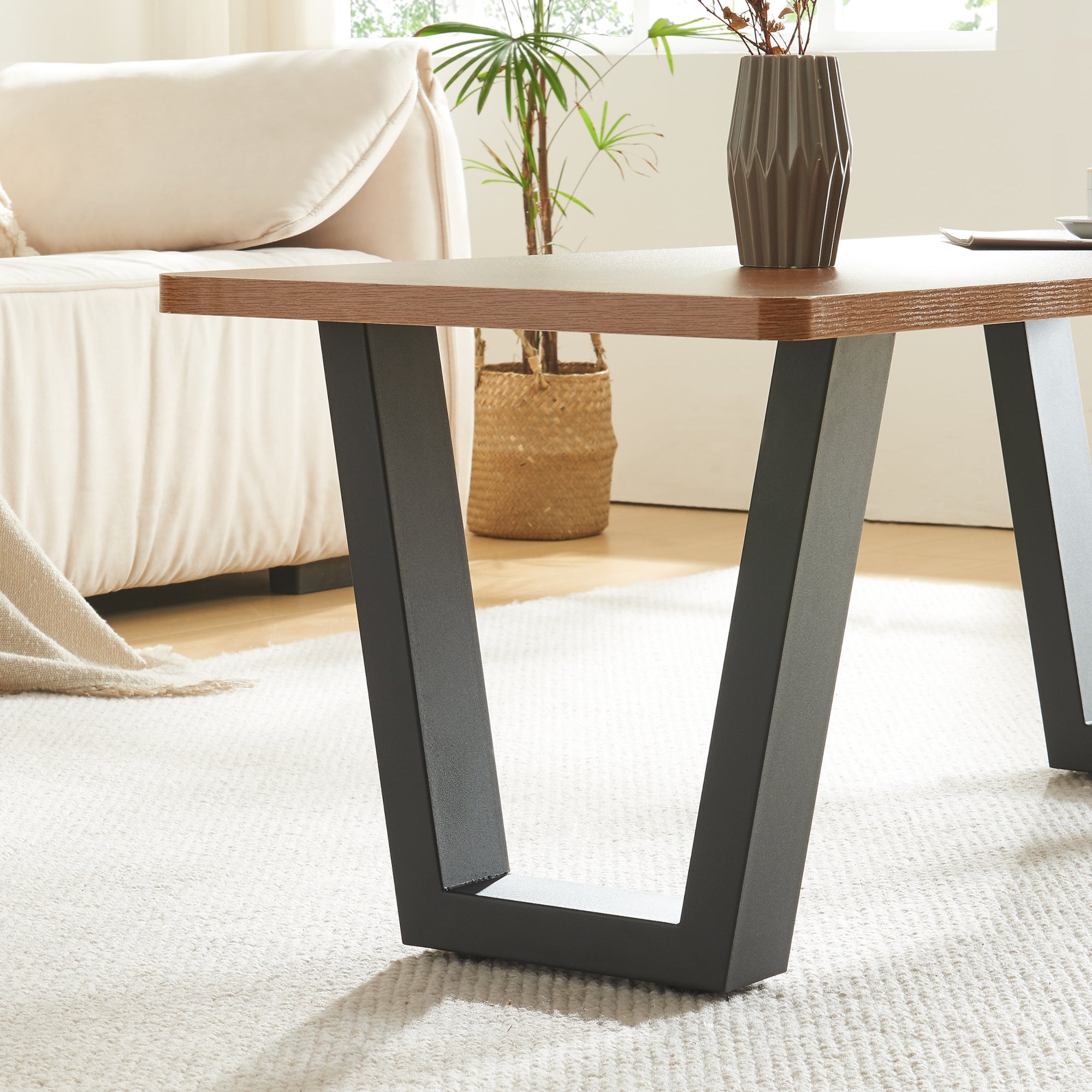 Lot de 2 pieds de table Lalling acier 43 x 40 cm noir [en.casa] - 3