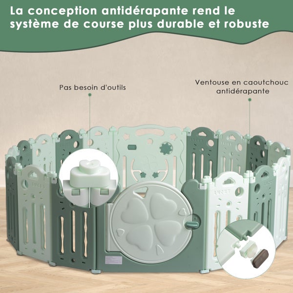 Parc Bebe 120x120 Cm Extra-Large, Intérieur Et Extérieur Parc Pour Bébé Avec Maille Douce Et