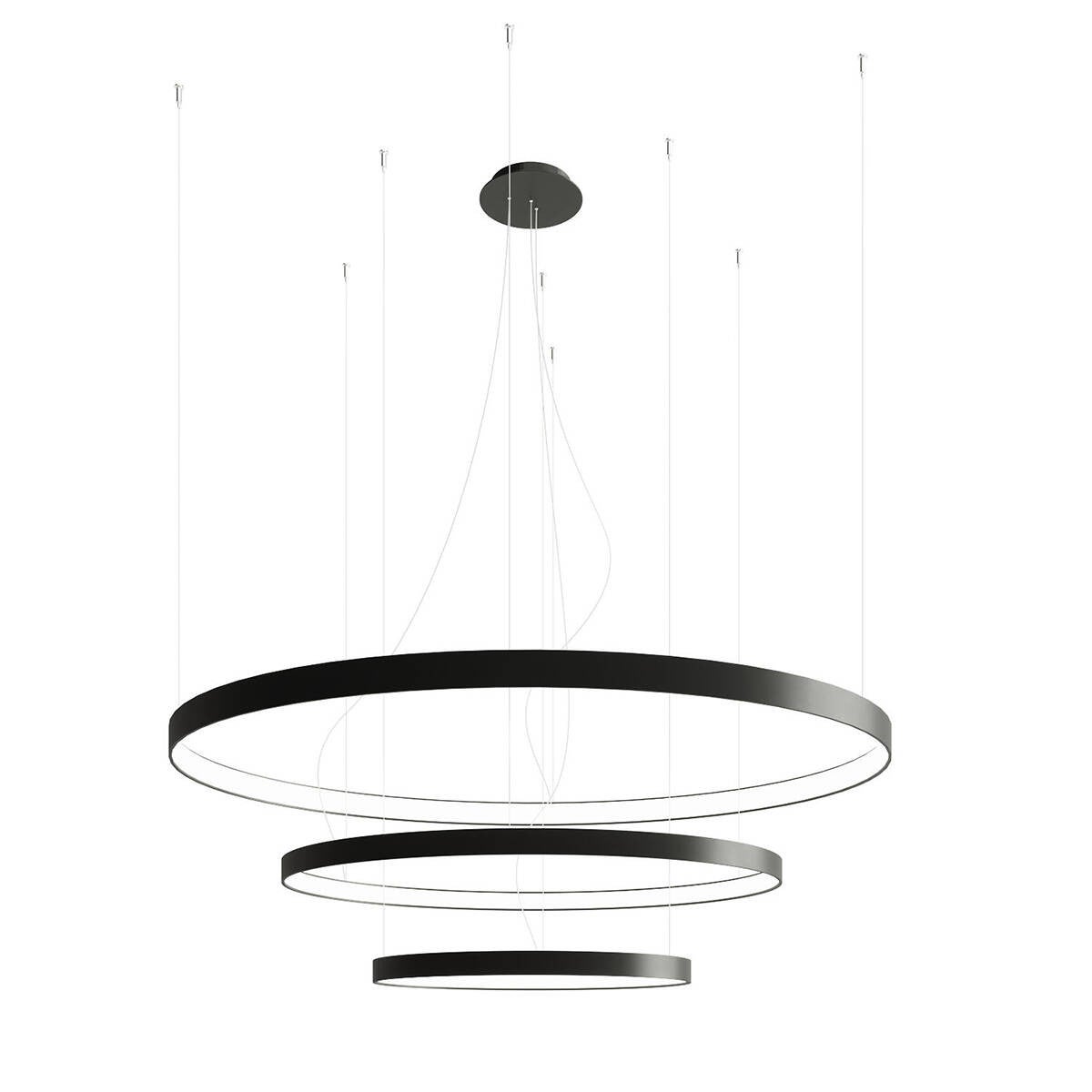 Lampa wisząca RIO LED 100W Ciepła biel 13222lm czarna wym: 150 x 110 x 110 cm Thoro Lighting