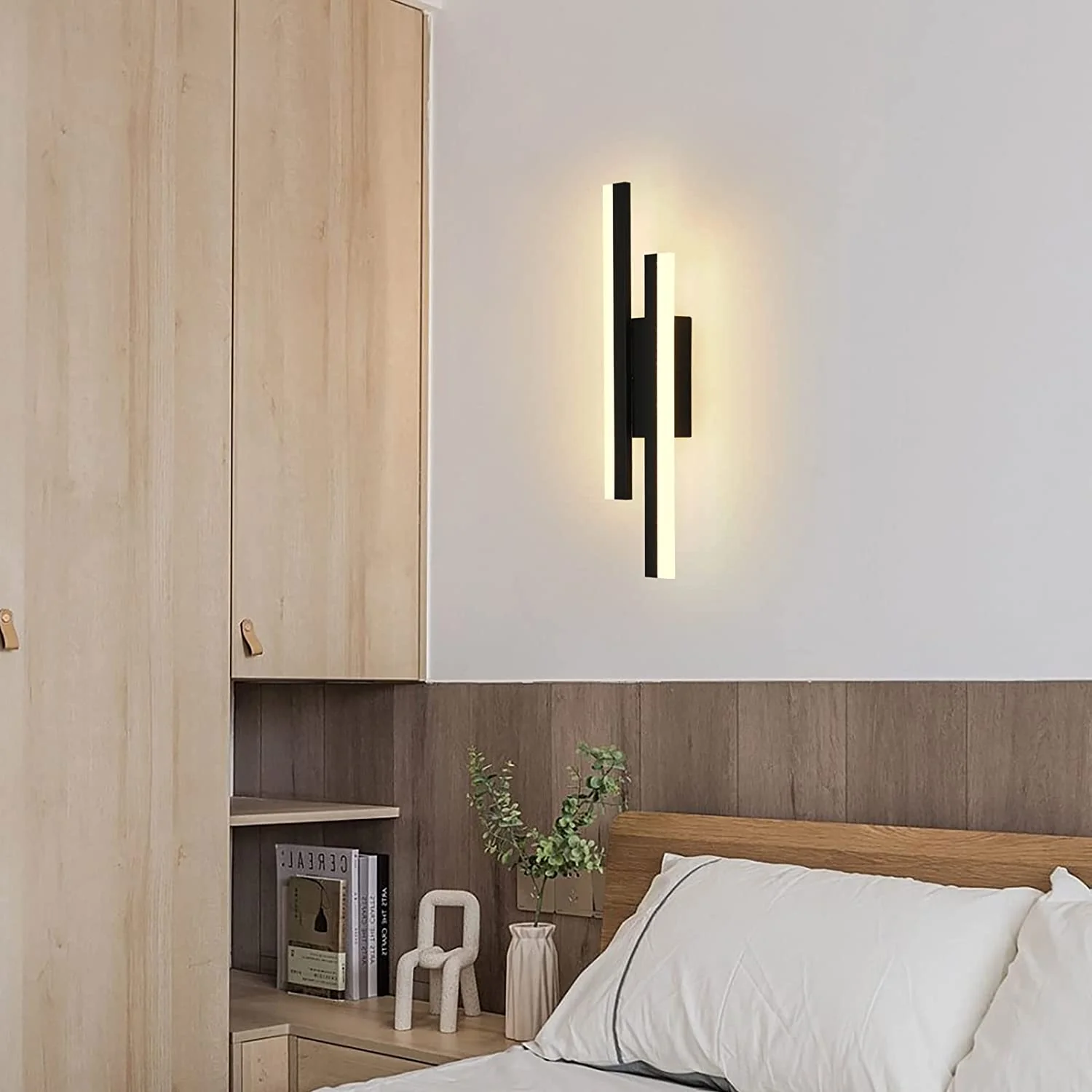 GOECO Applique Murale Intérieure LED,Style minimaliste,16W Lampe Murale Moderne 3000K Lumière Chaude,Acrylique pour Chambre,Salon et Couloir - 8