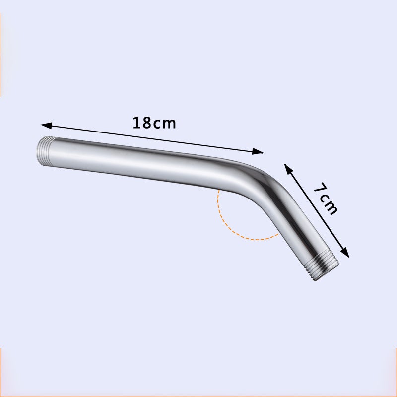 Asta Prolunga Per Doccia In Acciaio Inox 30 Cm – Angolo Regolabile, Per Soffioni Standard, Colore Grigio