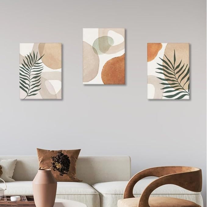 Lot de 3 Tableau Decoration Murale Affiche Décoration Chambre Maison Cousine - Poster Mural Tableaux Déco Boho Salon,sans cadre,Abstrait - 3