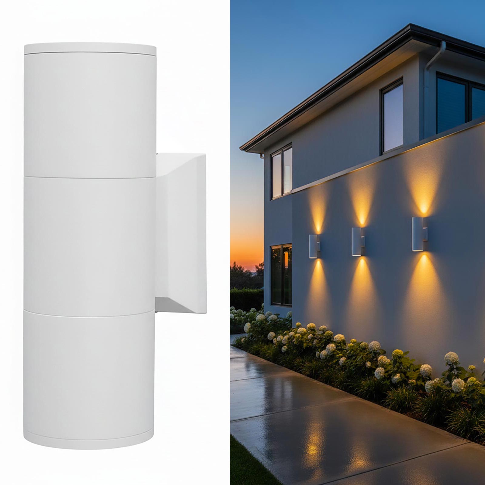 Applique Murale Ext rieure Cilindro IP65 Double Faisceau LED 10W GU10 applique-murale-ext-rieure-cilindro-ip65-double-faisceau-led-10w-gu10