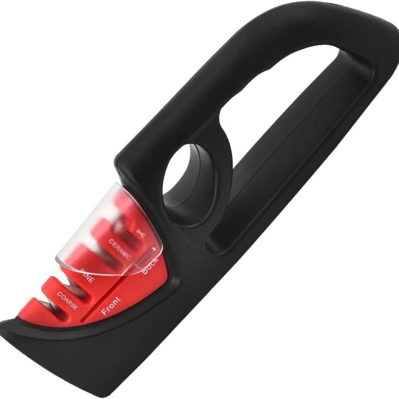 Profesjonalna ostrzałka do noży kuchennych, nożyczek, kamień ceramiczny, węglik wolframu i diament - 4 w 1 ręczna ostrzałka do noży