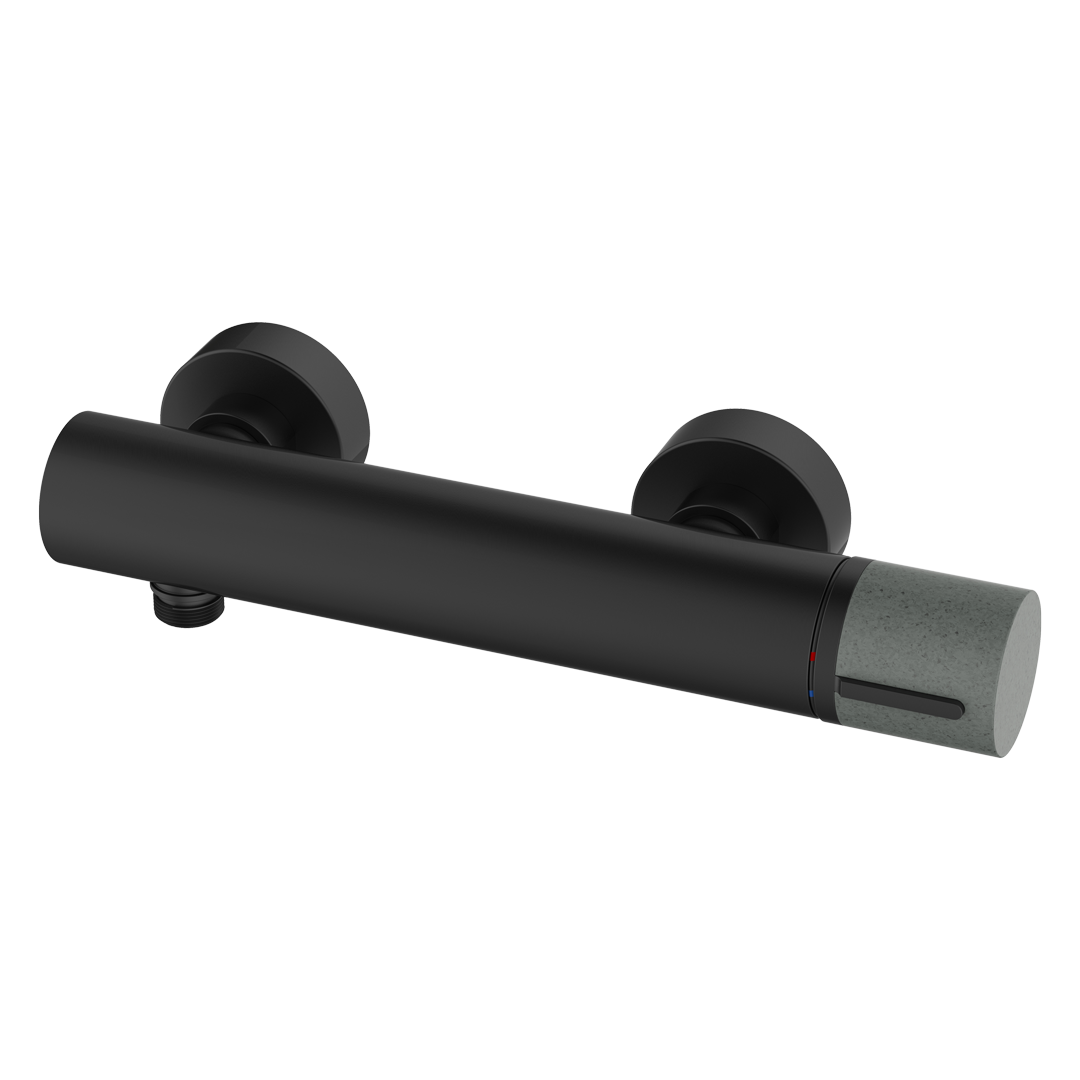 Manopola mieszacz prysznicowy mechaniczny czarnego marmuru i betonu