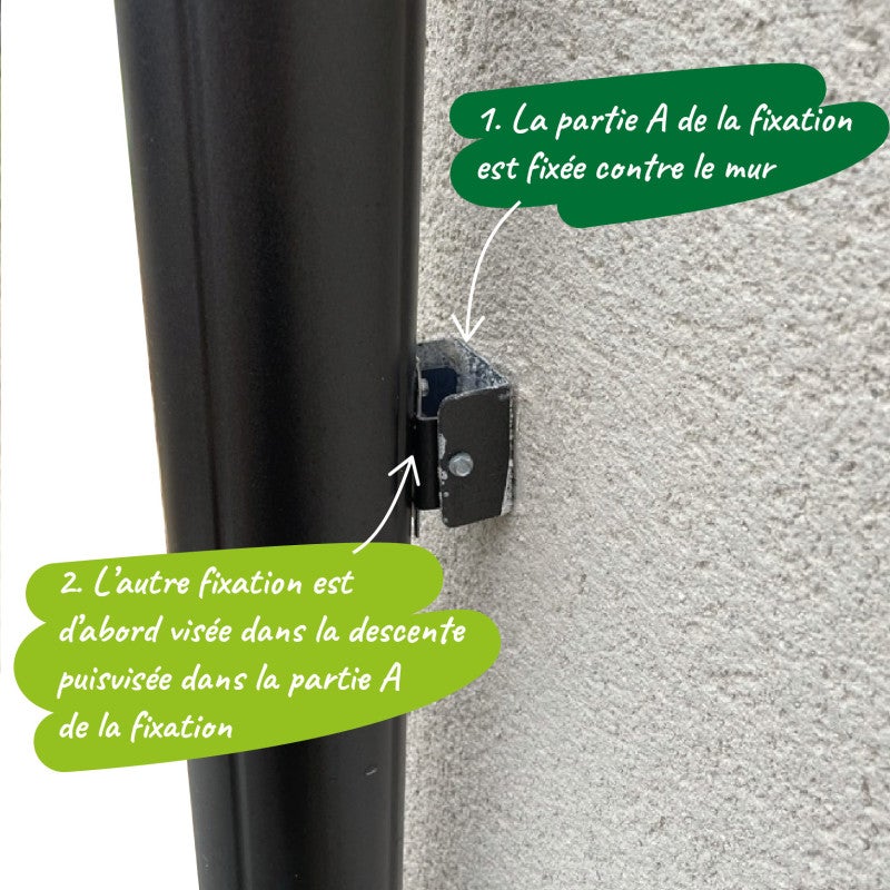 Fixation pour tuyau de descente anthracite en aluminium (2 éléments) ALUHOME - 2