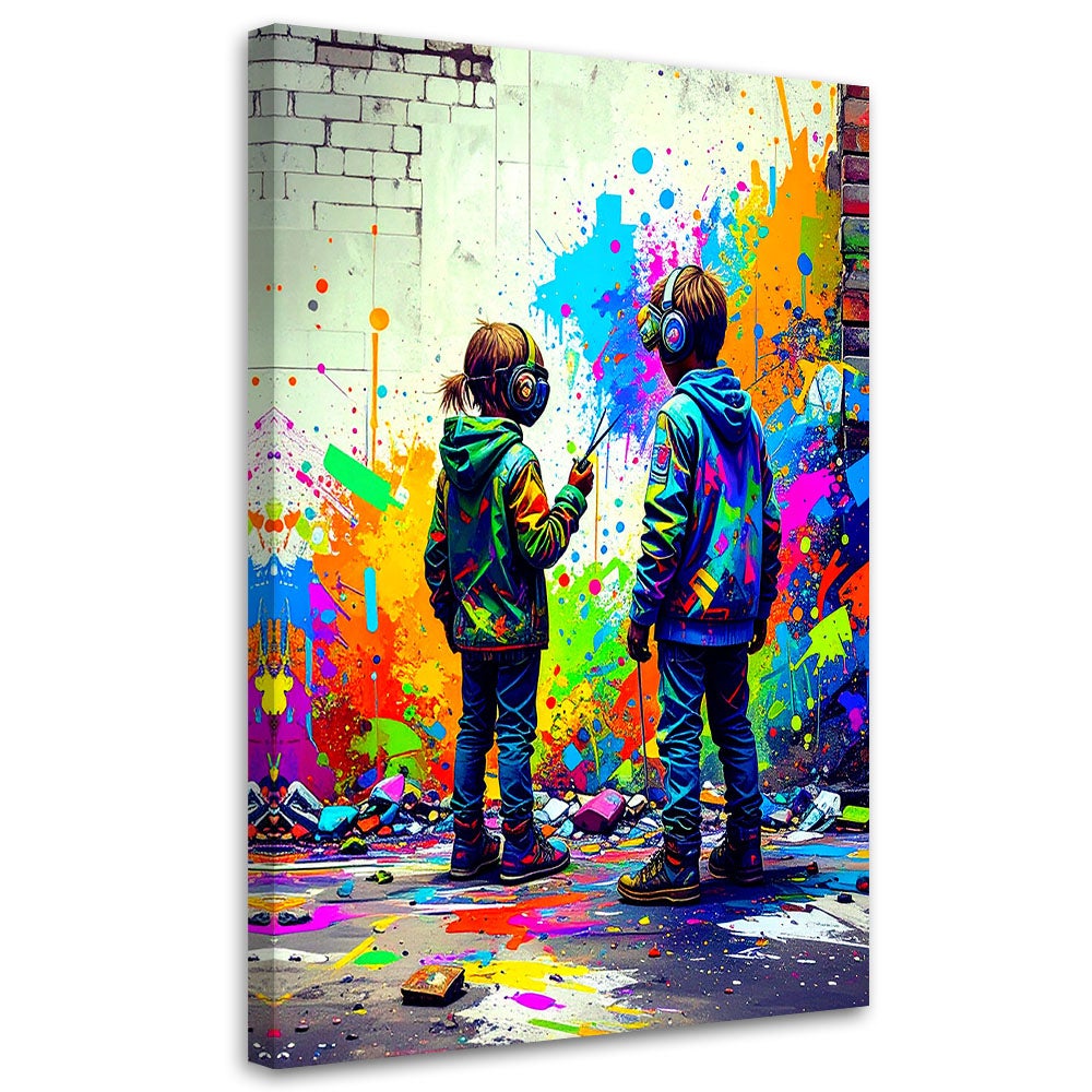 Obraz dla nastolatka, Graffiti Street Art Kolorowa Abstrakcja 80x120