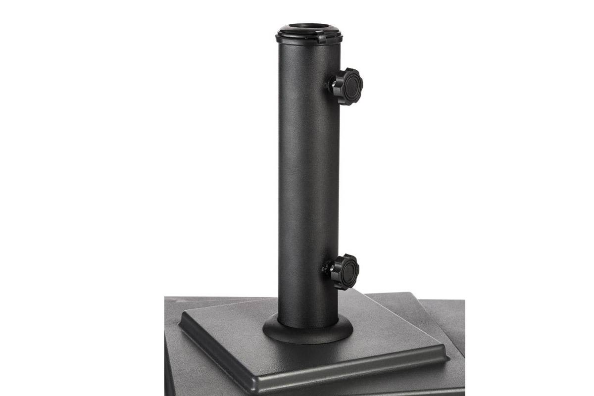 Hespéride - Ombrellone quadrato orcado a mezza gamba nero 22kg in
