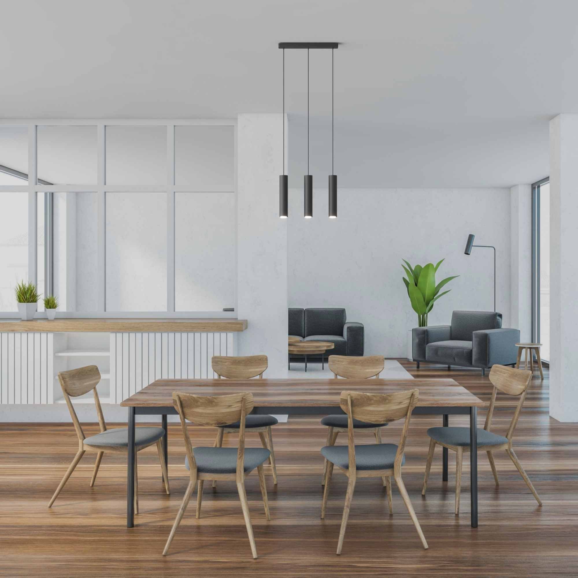 Candeeiro suspenso triplo minimalista 