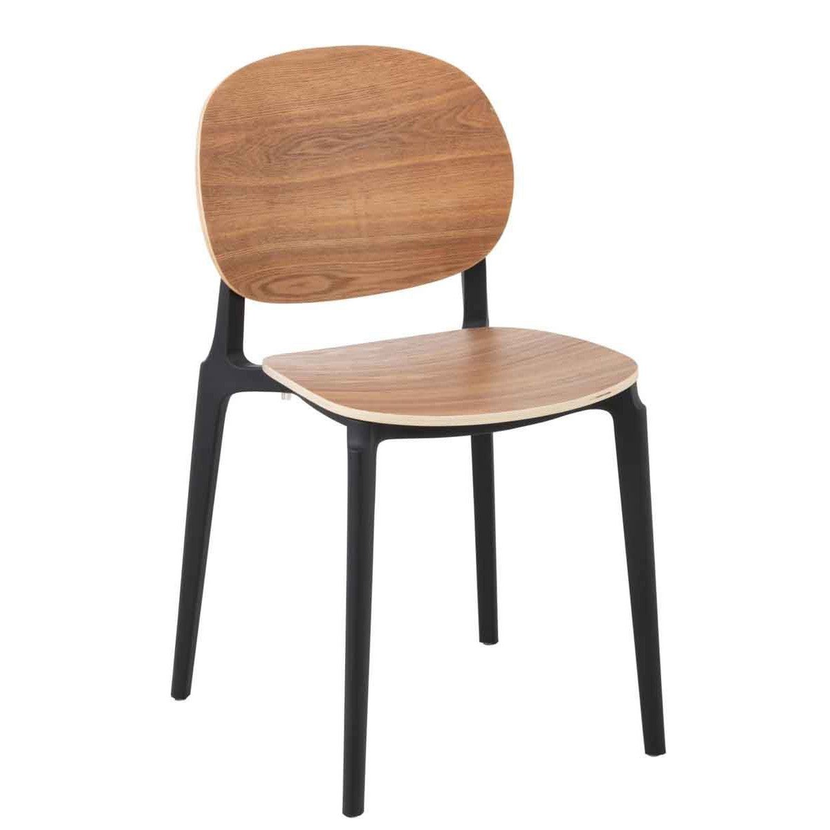Chaise Design "Finama" 82cm Naturel & Noir | Leroy Merlin
