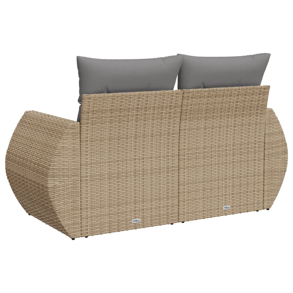 Salon bas de jardin en Rattan synthétique Beige 2 personnes - 6