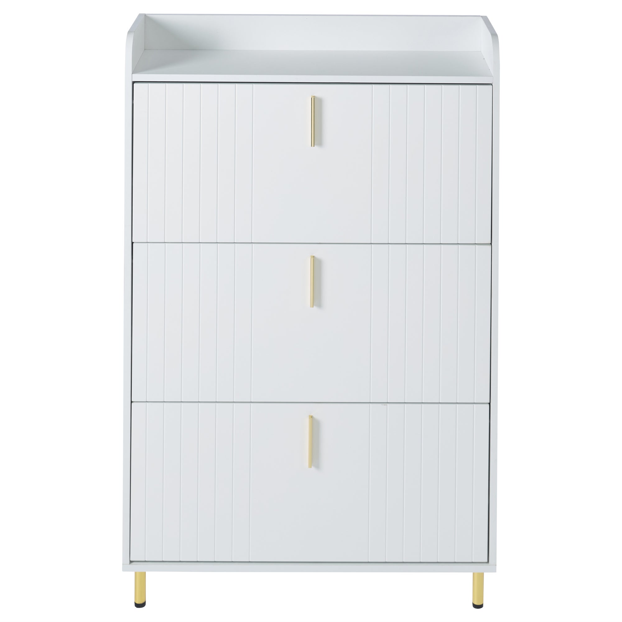 Meuble à chaussures 80x23,5x123,5 cm - avec 3 abattants - avec 6 compartiments réglables - blanc - 4