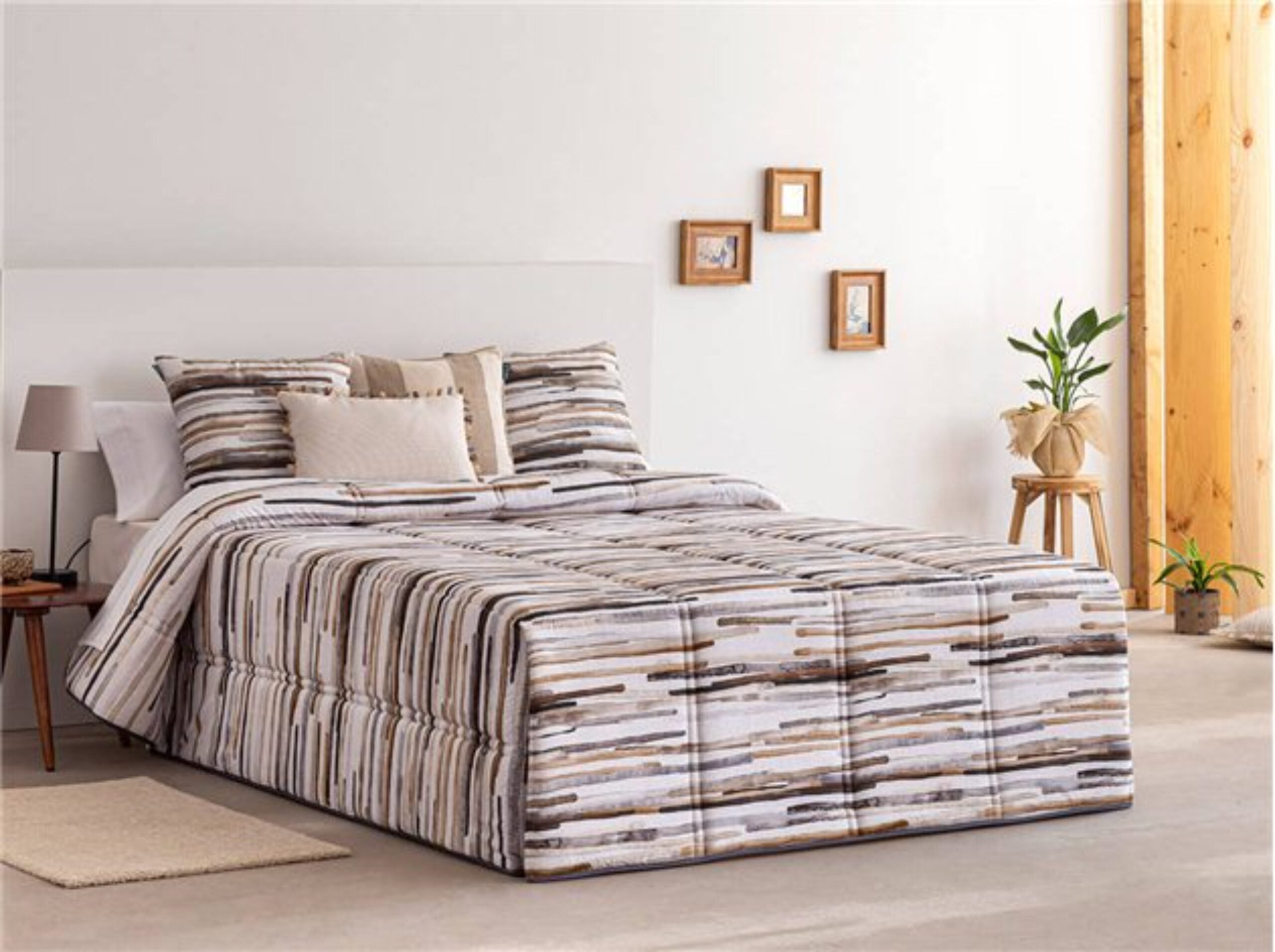 Edredón juvenil confort badia beig relleno 200 gr para cama de 150 cm
