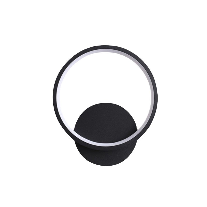 Lampe murale ronde en métal noir - Éclairage intérieur avec LEDs 12W ...