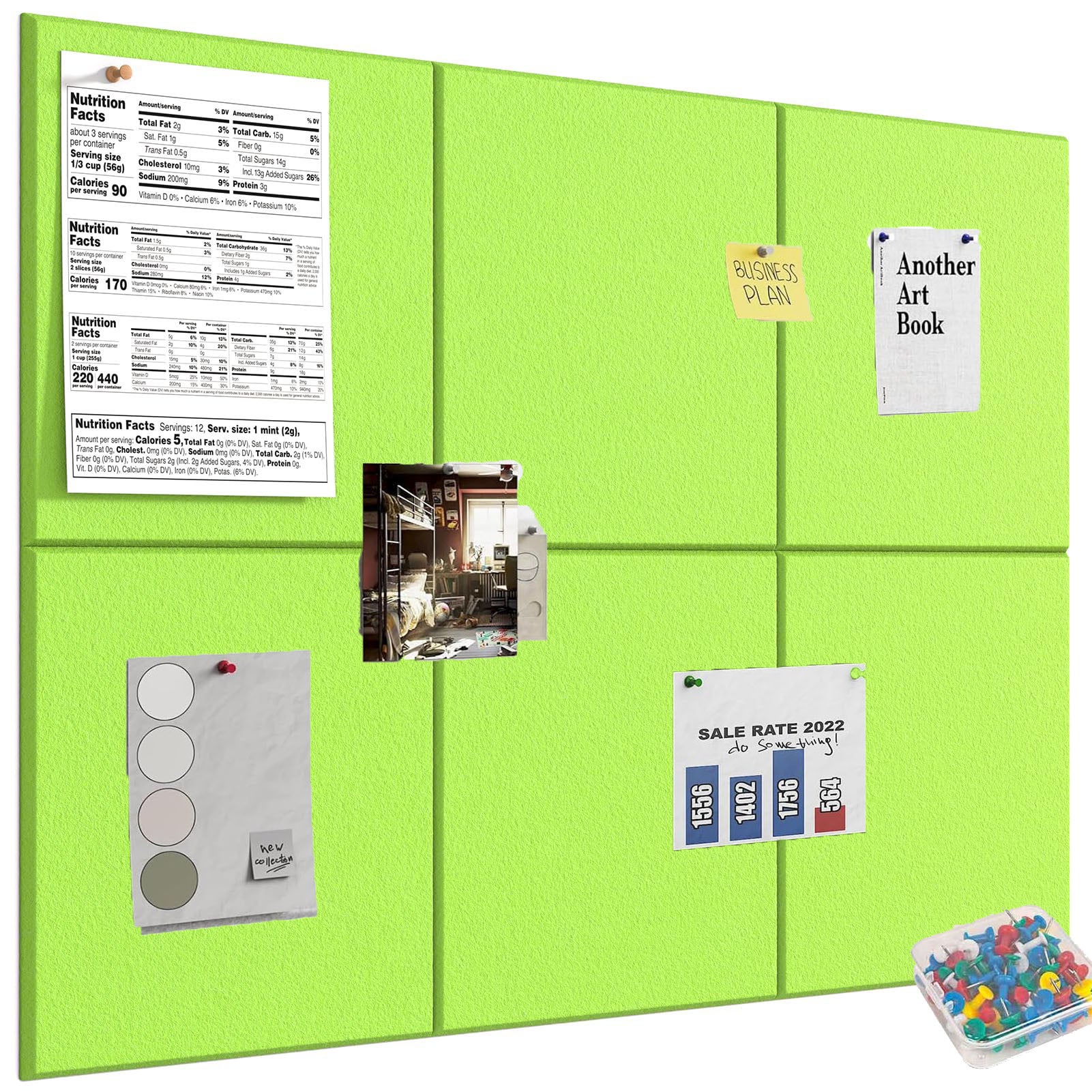 lot-de-6-tableaux-d-affichage-carr-s-tableau-d-affichage-avec-photos
