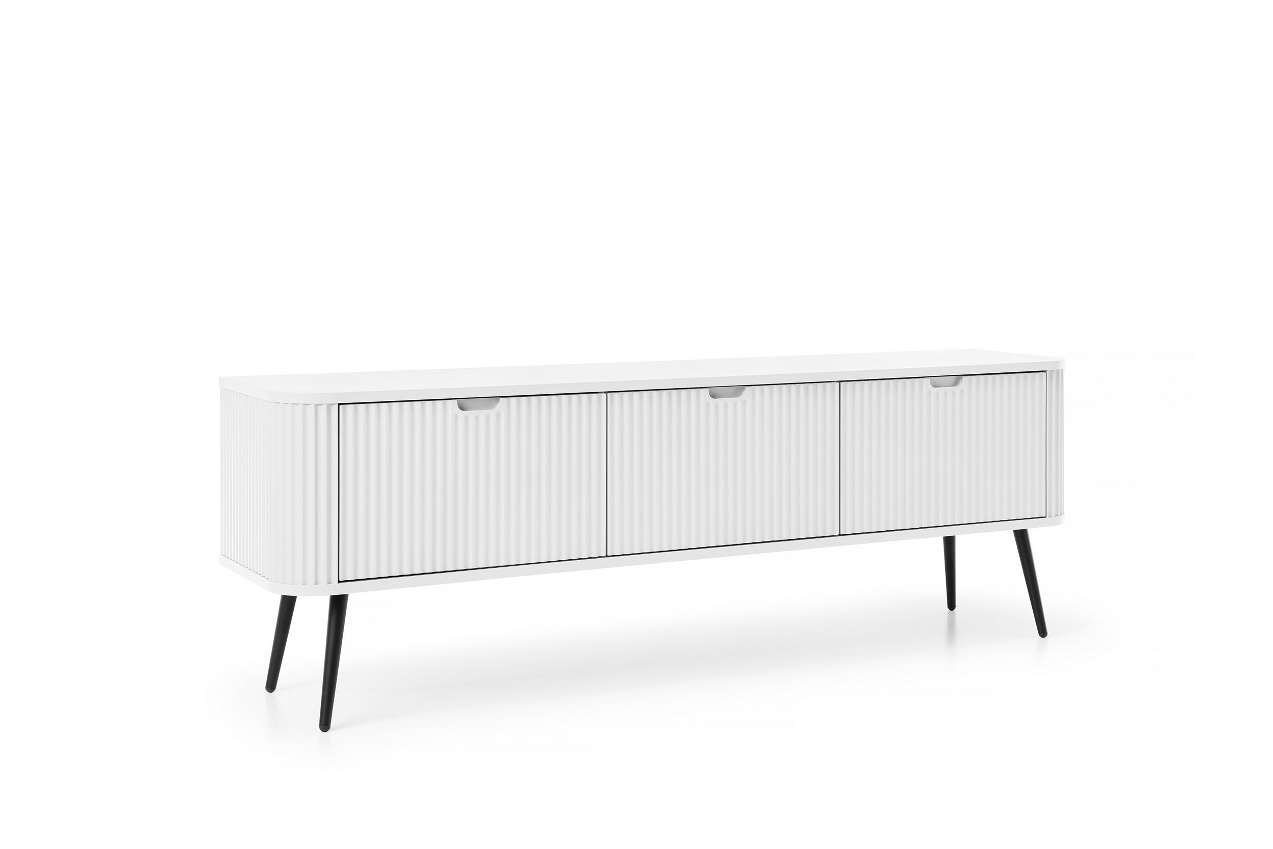 Szafka RTV: biały, nogi czarne, 168 x 57 x 39 cm