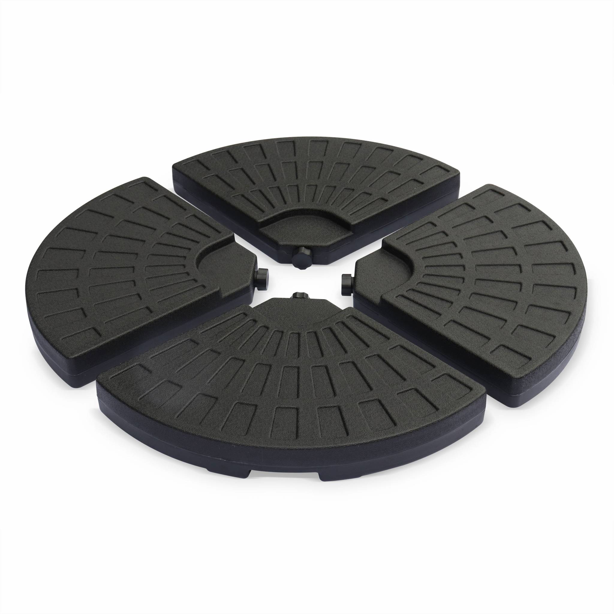 Joparri Lot De 4 Pieds De Parasol Déporté En Croix – Noir – 88 Kg Remplissable Eau Ou Sable – Super Stable !