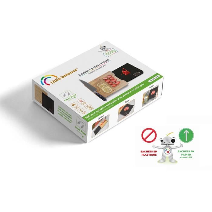 LITTLE BALANCE 8399 Chef 5 Trio USB, Balance de cuisine sans pile, Rechargeable USB, 3 en 1 : Coupez, pesez, versez, 5 kg/1g, - 5