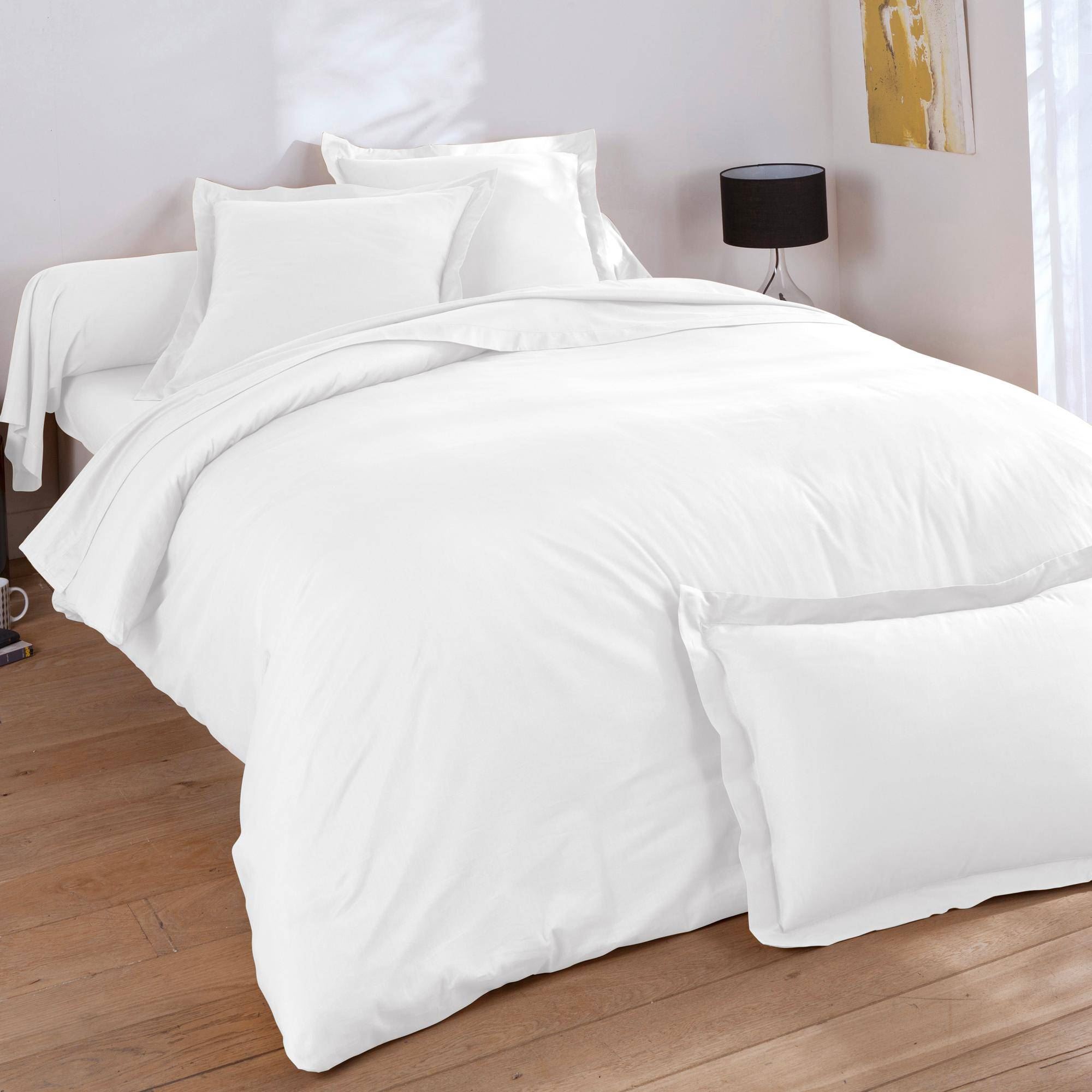 Housse de couette COTON UNI LAURÉAT 200x200 blanc en coton | Leroy Merlin