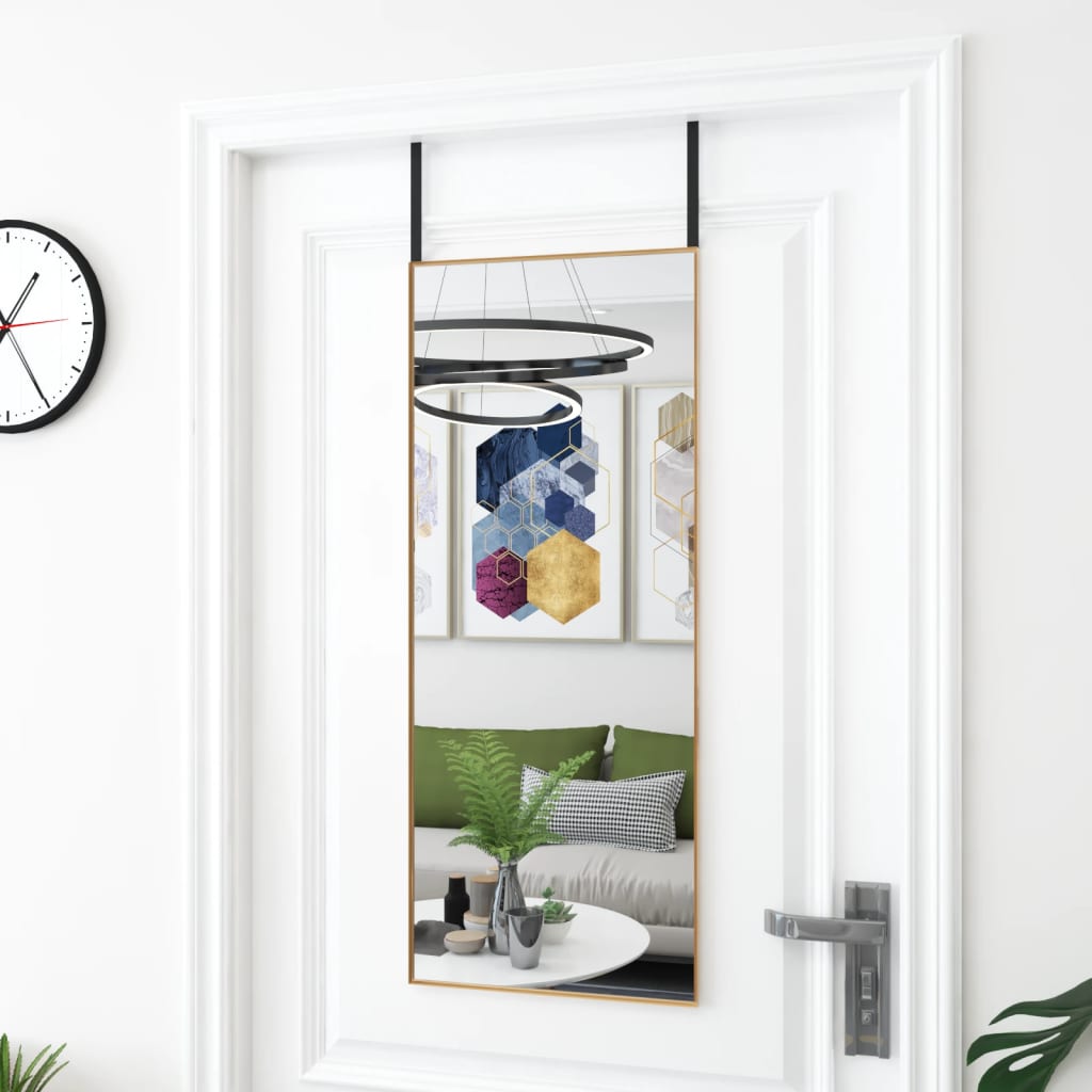 Maison Exclusive - Espejo de puerta cristal y aluminio dorado 40x100 cm ...