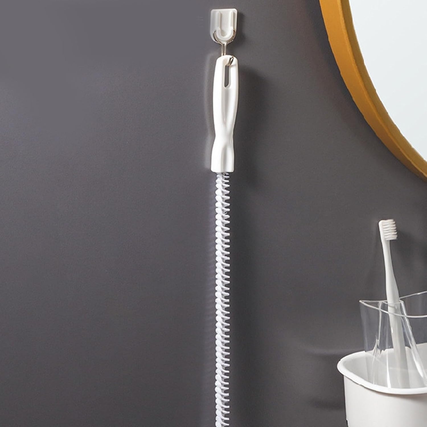 10*Sturalavandini altamente flessibile per rimuovere i capelli, sonda per lavello pieghevole con design a spirale (45 cm) - 5