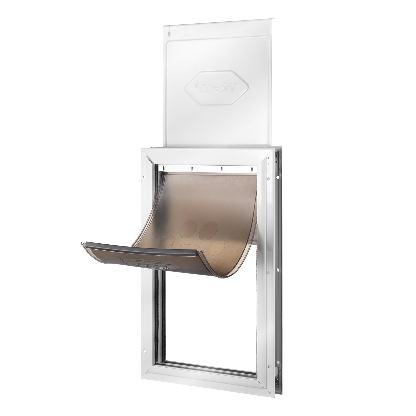 Gatera para Animais,VEVOR Porta para Cão e Gato 337x509 mm,Estrutura em Alumínio,Sistema de Fechamento e Tampa,Resistente às Intempéries,Branco L - 9