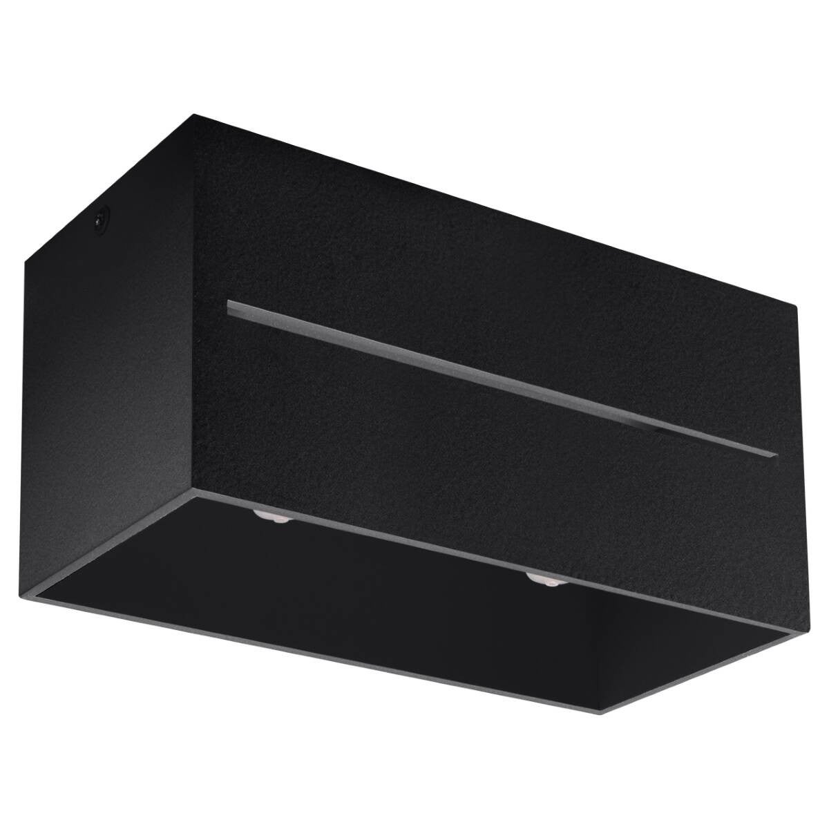 Reflektor sufitowy spot natynkowy Lobo Maxi prostokątny czarny 2xG9x8W wym: 10 x 10 x 20 cm aluminium Sollux Lighting