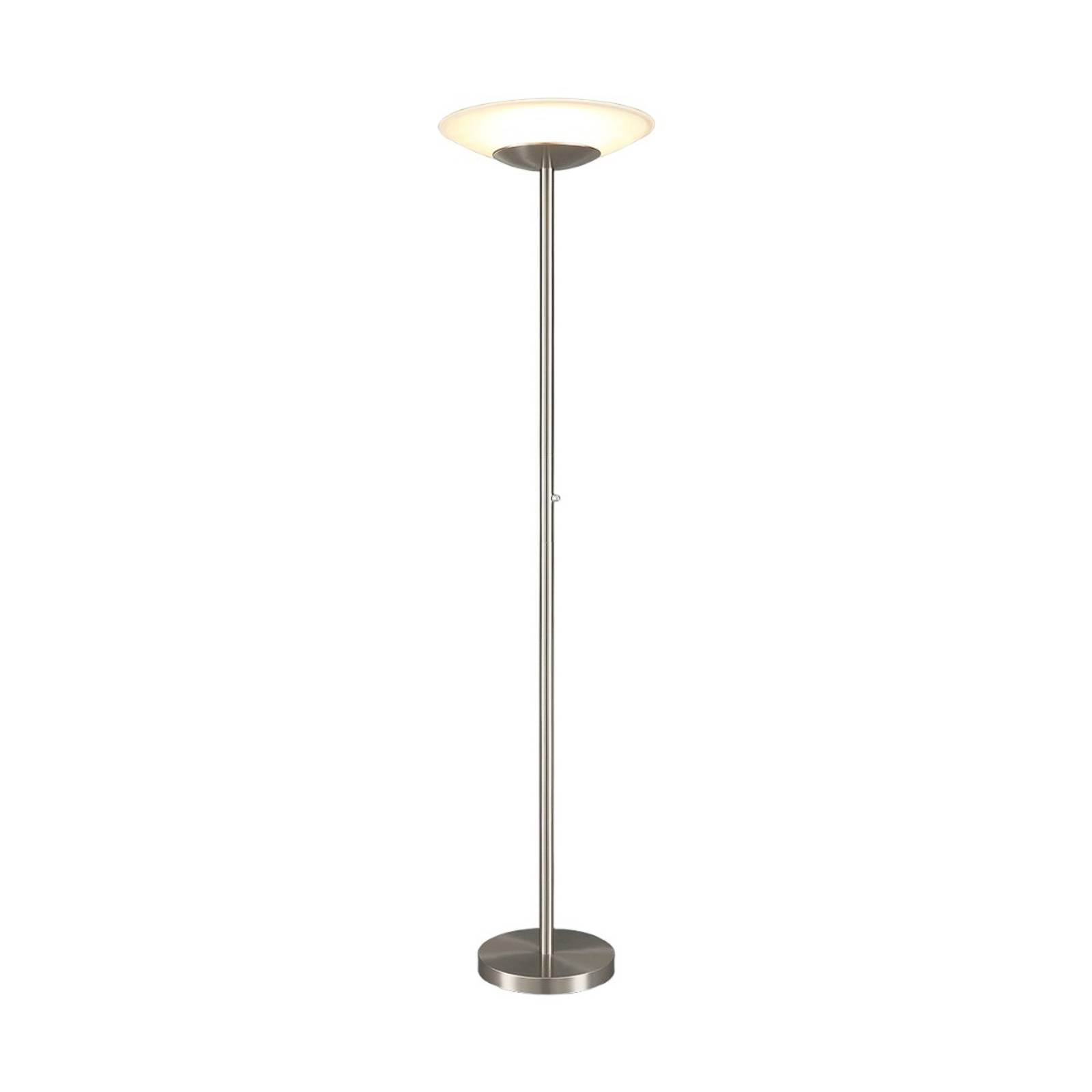 Lindby lampe sur pied LED Ragna, nickel, métal, intensité variable ...