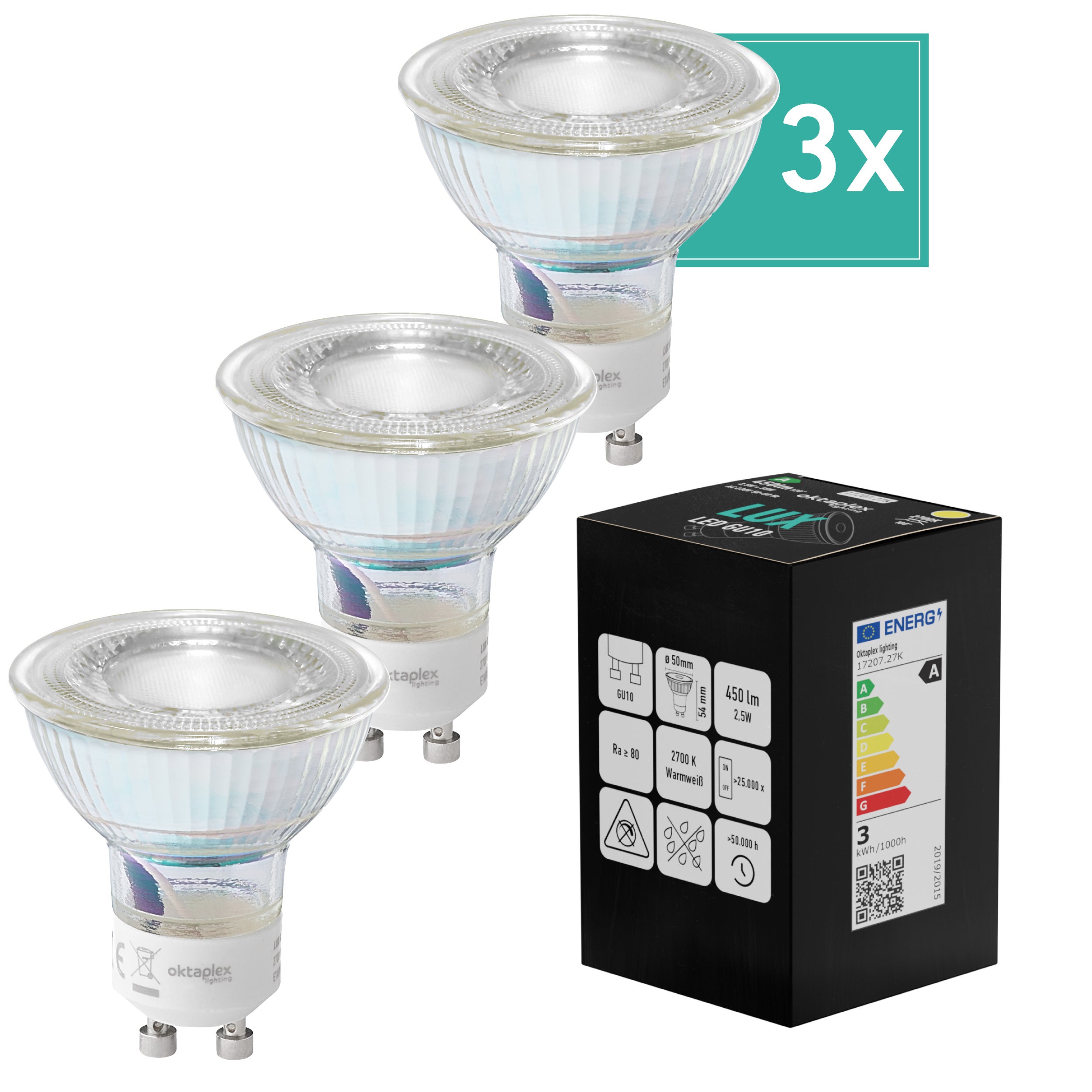 Lot de 10 Ampoule LED GU10 9W, Couleur Blanc Froid (6500K), 1100 Lumens