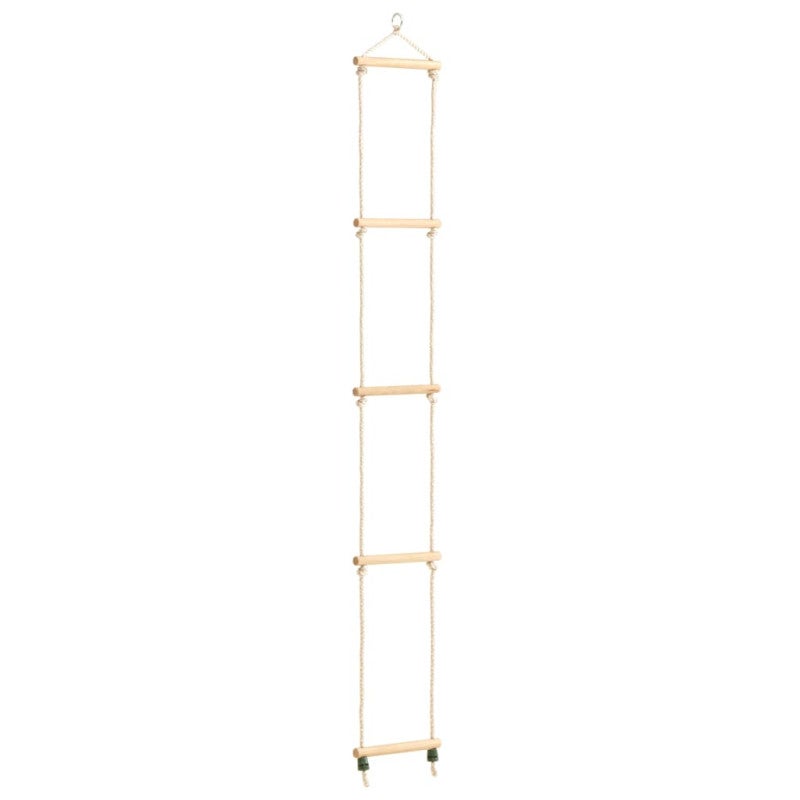 H2i Échelle De Corde Suspendue 6 Barreaux En Bois – Hauteur 220 Cm, Avec Mousquetons – Escalade Extérieur Enfant
