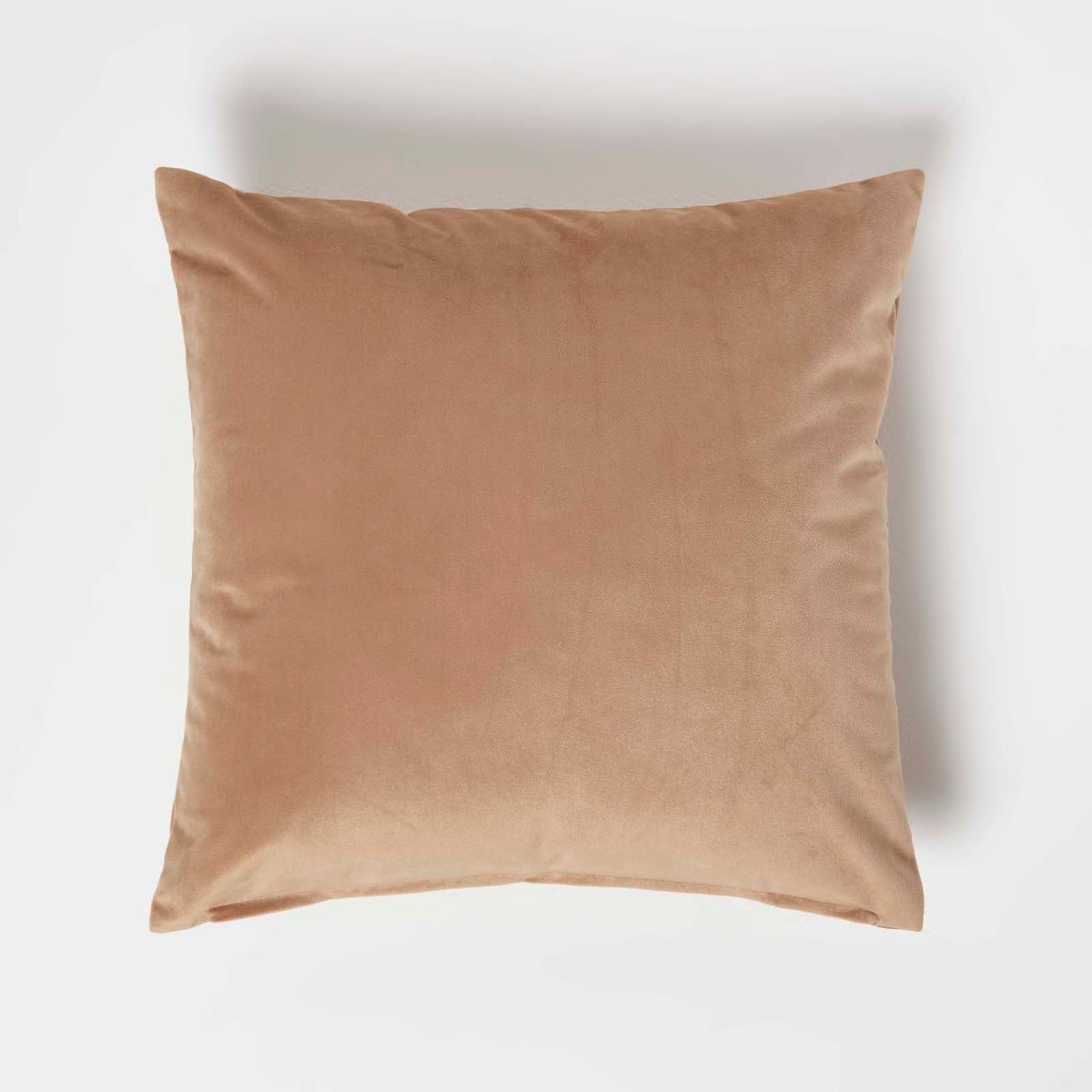 Cuscino Quadrato In Velluto Homescapes Crema 45x45 Cm – Morbido, Effetto Due Toni, Per Divano O Letto